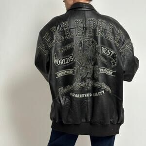 GRAIL: Pelle Pelle Marc Buchanan Black Leather Bonnet Jacket- 50